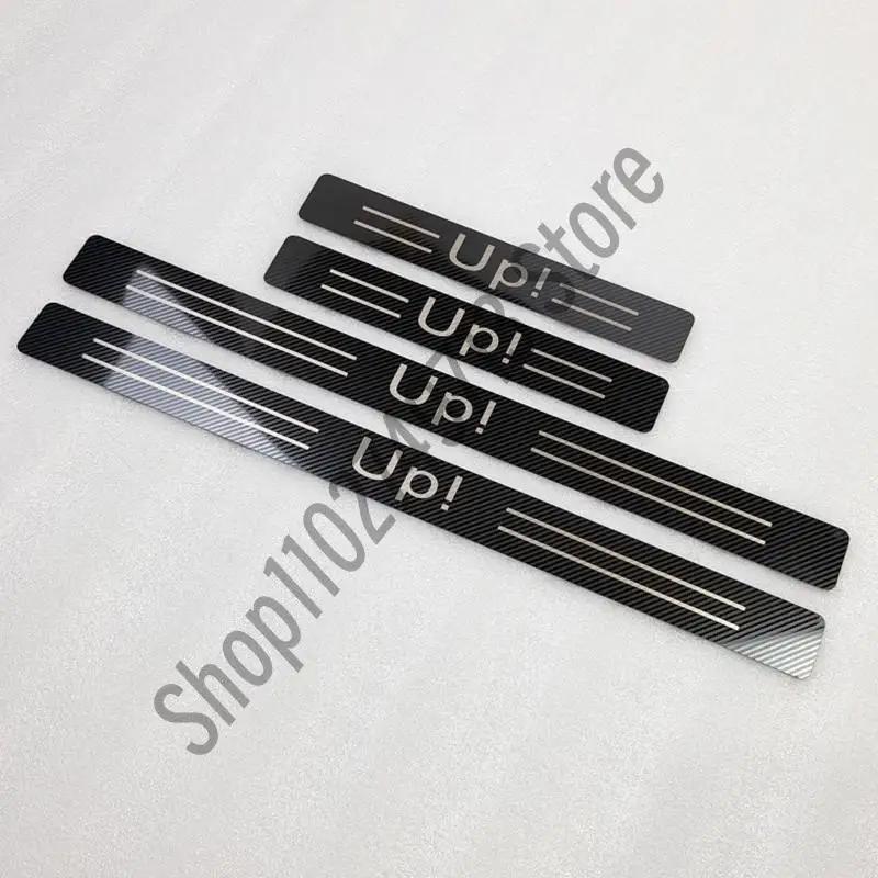 pour Volkswagen VW UP UP! Plaque de protection de seuil de porte en acier inoxydable, autocollant de