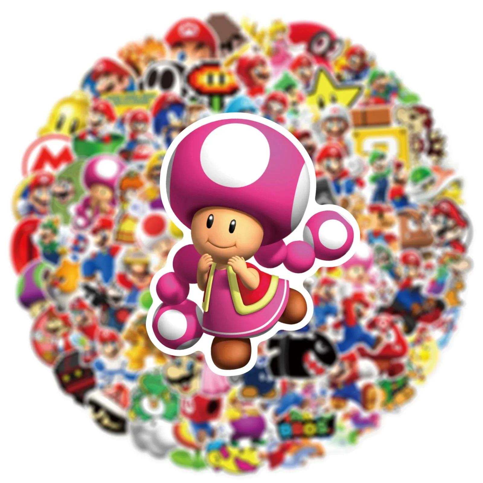 Autocollants de jeu Super Mario, 50 pièces, autocollants imperméables pour ordinateur portable, Skat