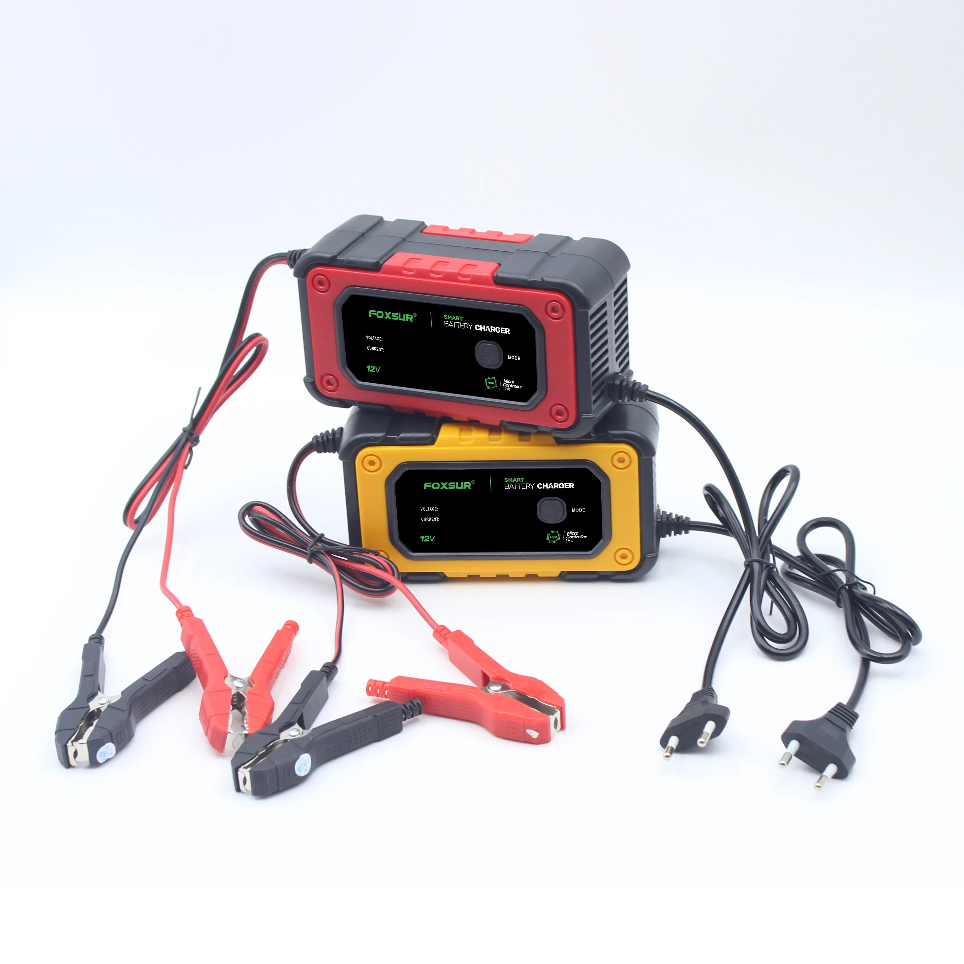 FOXSUR-Chargeur intelligent de batterie de voiture, 12V, 7A, AGM, GEL veFePO4 24.com, déLongues ateu