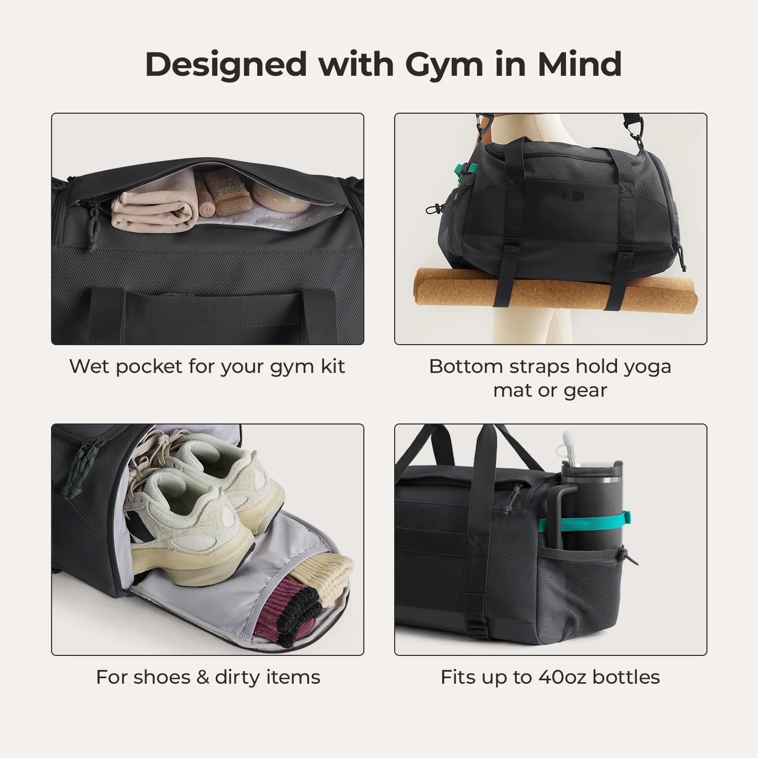 BAGSMART Sac de voyage de grande capacité, sac de sport léger avec compartiment à chaussures, poche 