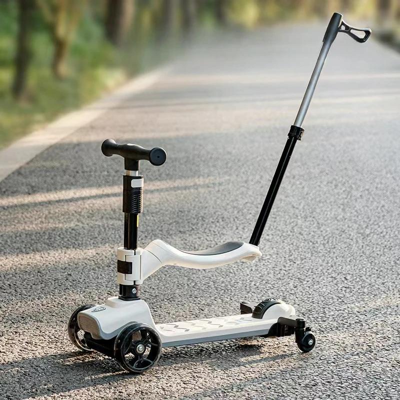 Yo-yo-Poussette Multifonctionnelle Pliable pour Bébé de 2 à 7 Ans, Scooter, Voiture, Chariot pour En
