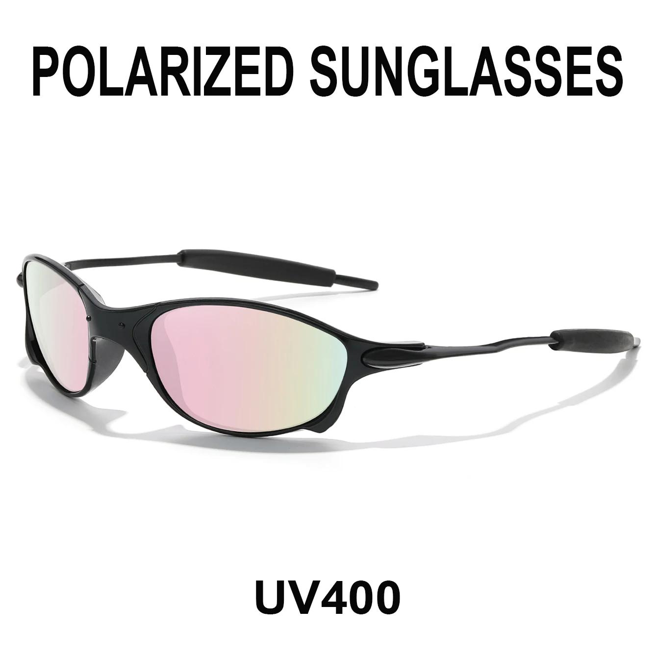 Lunettes de soleil polarisées pour hommes et femmes, monture métallique, Protection UV, pour Sports 