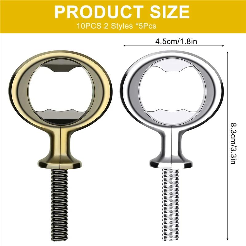 Ouvre-bouteille de bière plat en acier inoxydable, kit de bricolage vierge, matériel d'inserts, 10 p