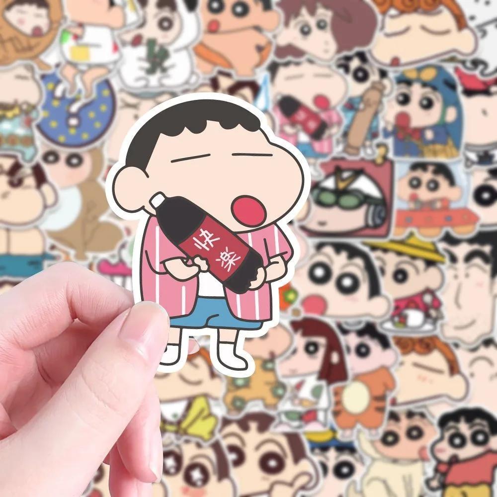 100 pièces dessin animé Crayon Shin Chan autocollants Kawaii décalcomanies enfants jouets pour voitu