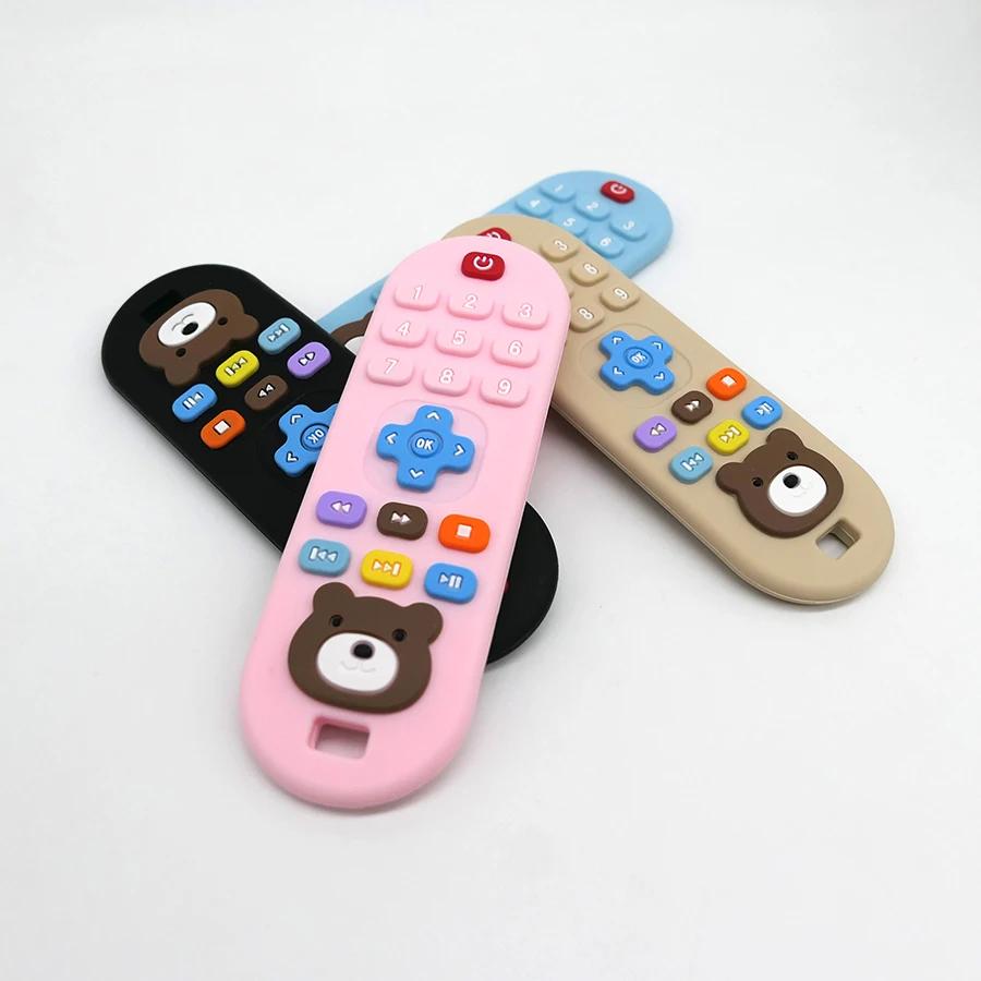 1/4 pièces enfants dentition télécommande silicone matériel bébé jouets de dentition simulation télé