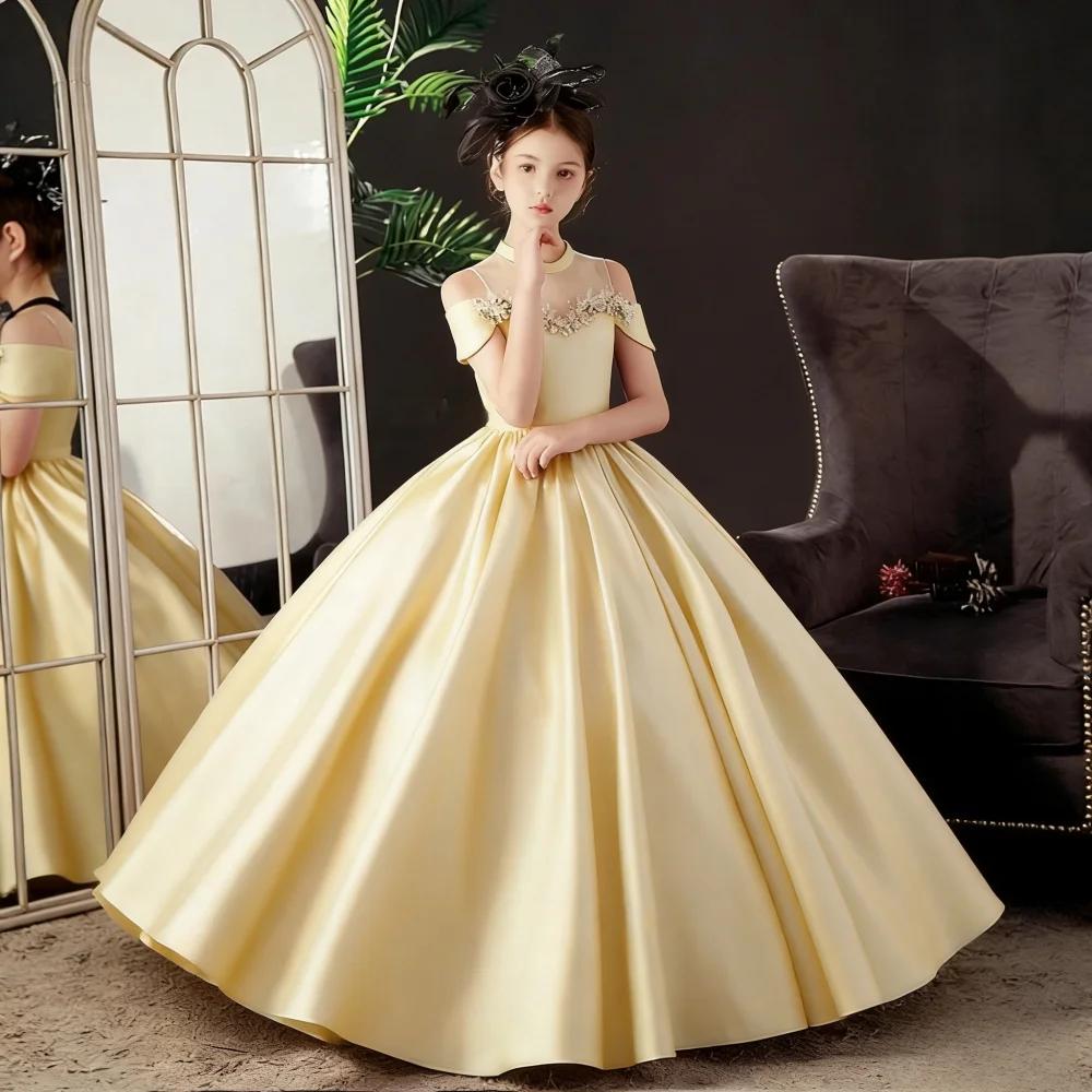 Nouvelle Robe de Soirée Élégante Noire pour Filles, Tenue de Cérémonie pour Enfants, Robe de Princes