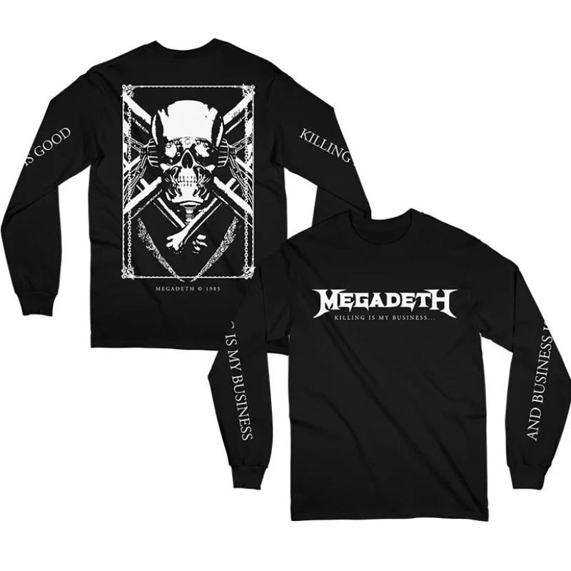 T-shirt unisexe à manches longues imprimé en 3D de la groupe de rock punk américain Megadeth, mode a