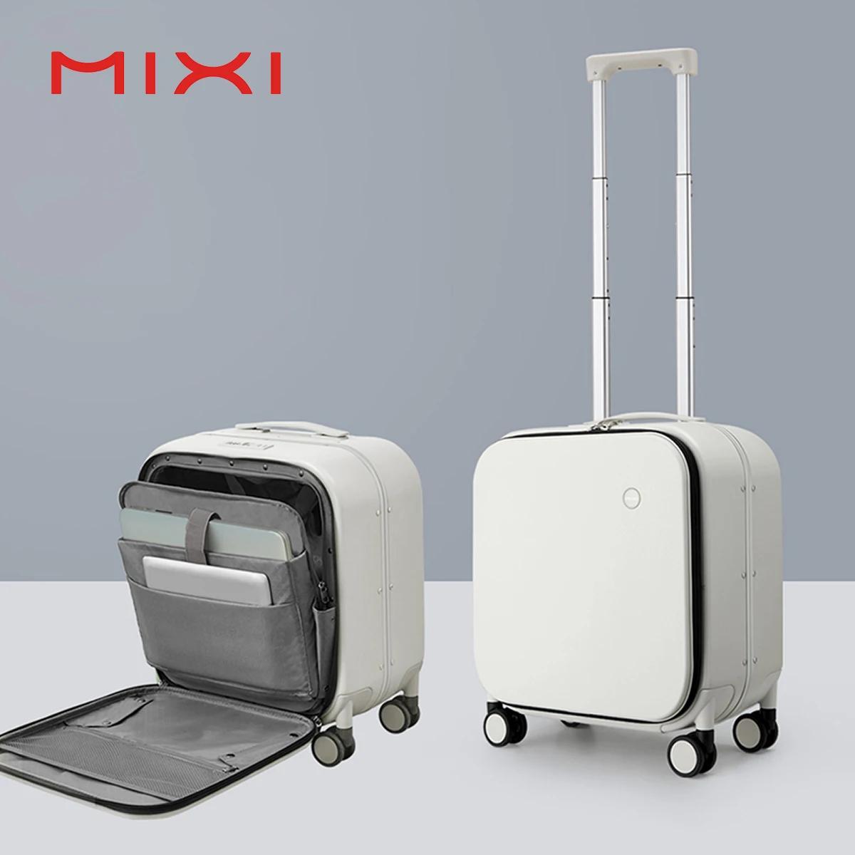 Mixi nouveau Design brevet valise à main femmes 18 pouces bagage roulant hommes Polycarbonate cadre 