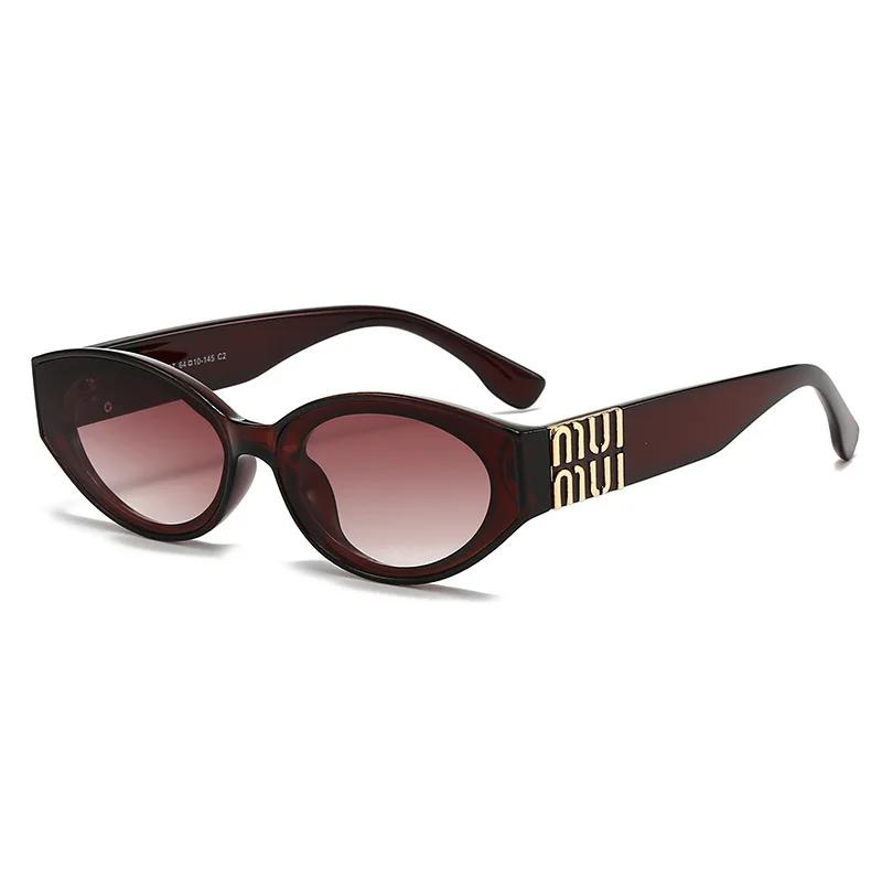 Lunettes de soleil Glamour de luxe pour femmes et hommes, ovales, minimalistes, marque de mode, unis