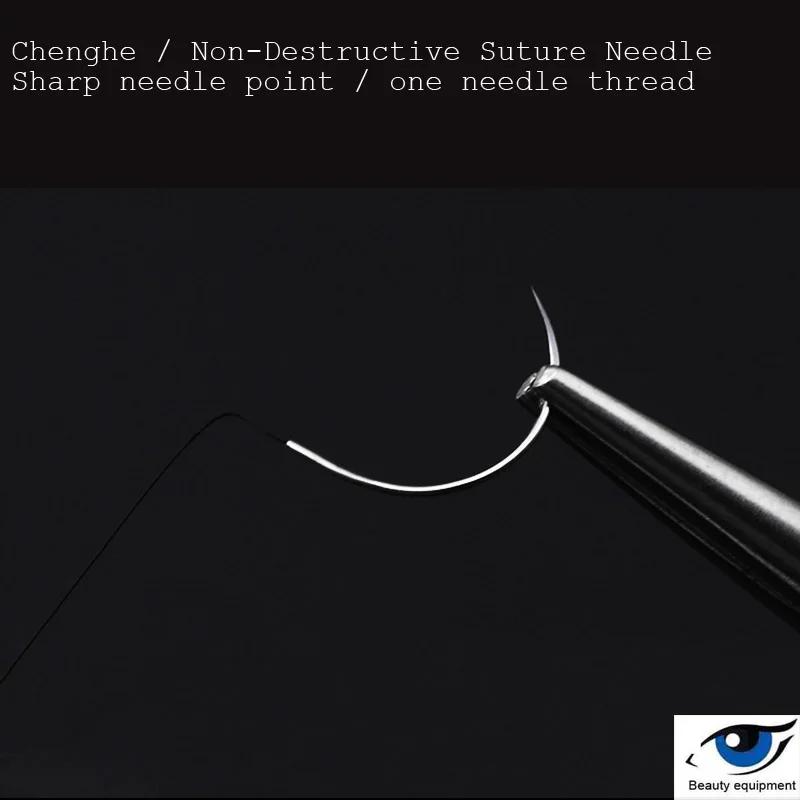 Aiguille de suture microchirurgicale non invasive Ningbo Chenghe avec fil de nylon noir suture nerve