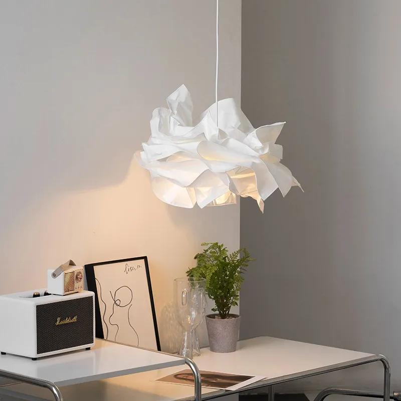 Lustre en papier minimaliste éclairage maison intérieure chambre salon lampes suspendues bricolage b