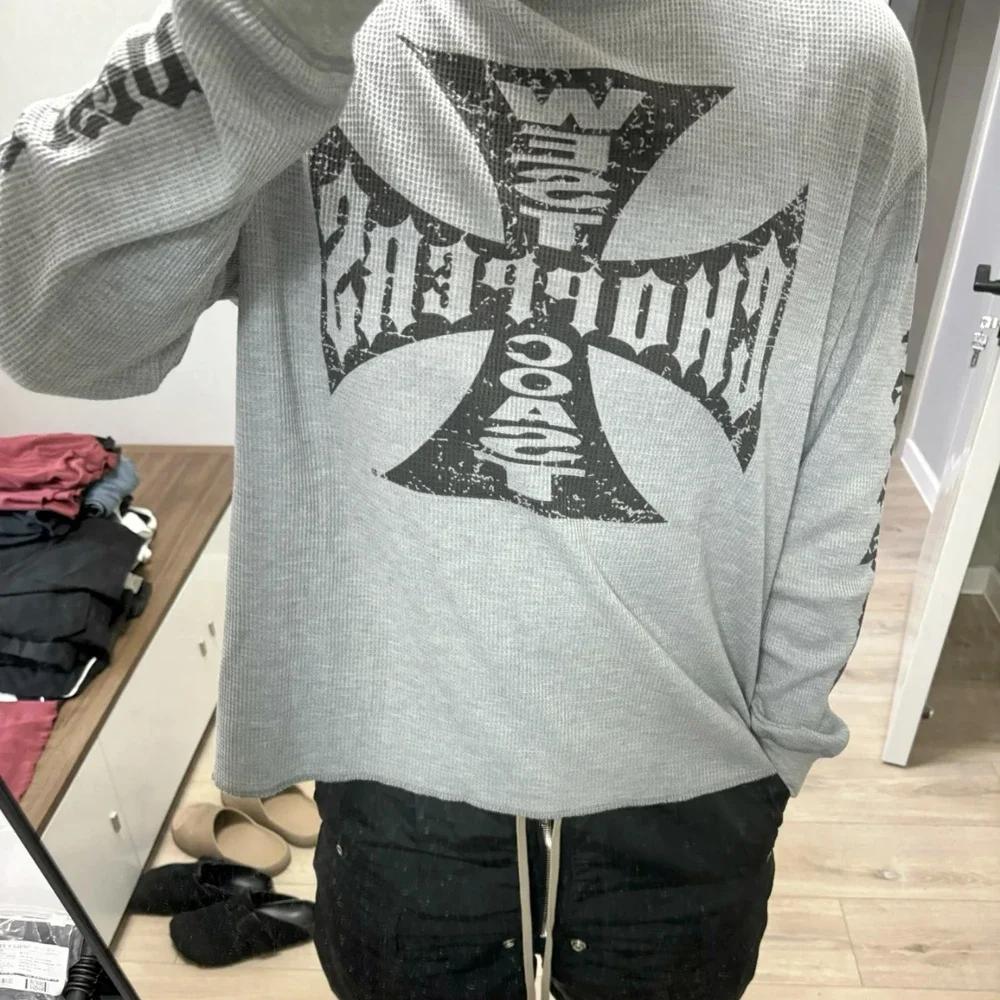 Yao mode Vintage ample Streetwear HipHop sanskrit Logo imprimé t-shirt de haute qualité à manches lo