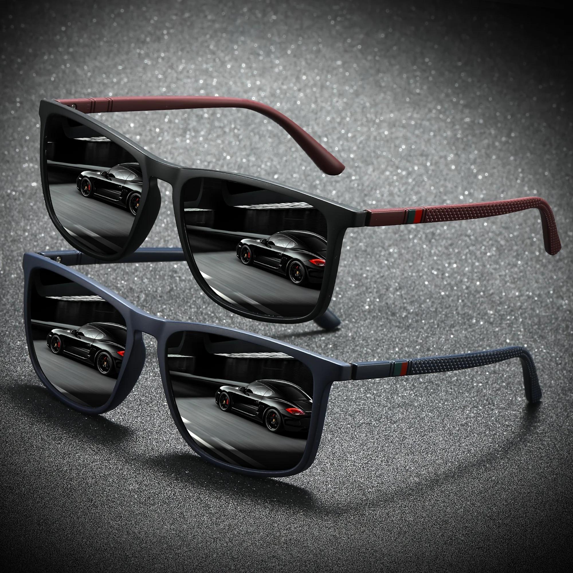 Lunettes de soleil polarisées carrées 2023, Anti-éblouissement, pour fête d'été, vacances, voyage, c