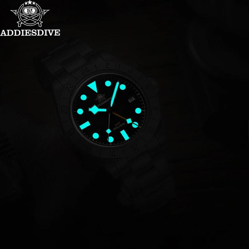 ADDIESDIVE Top marque 39mm Quartz GMT montres 20Bar étanche lumineux bulle miroir Sport verre montre
