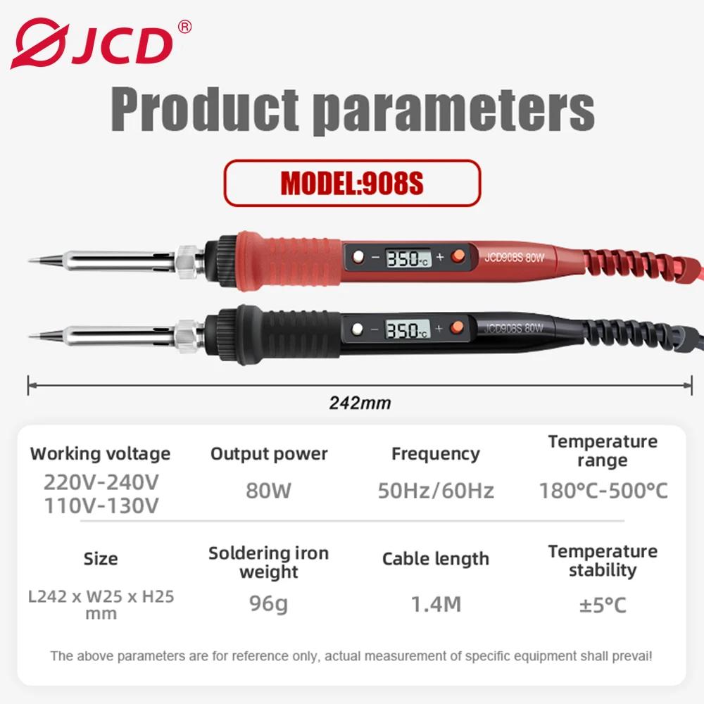 JCD-Kit de fer à souder électrique avec écran LCD, station de expédi, température réglable, ensemble