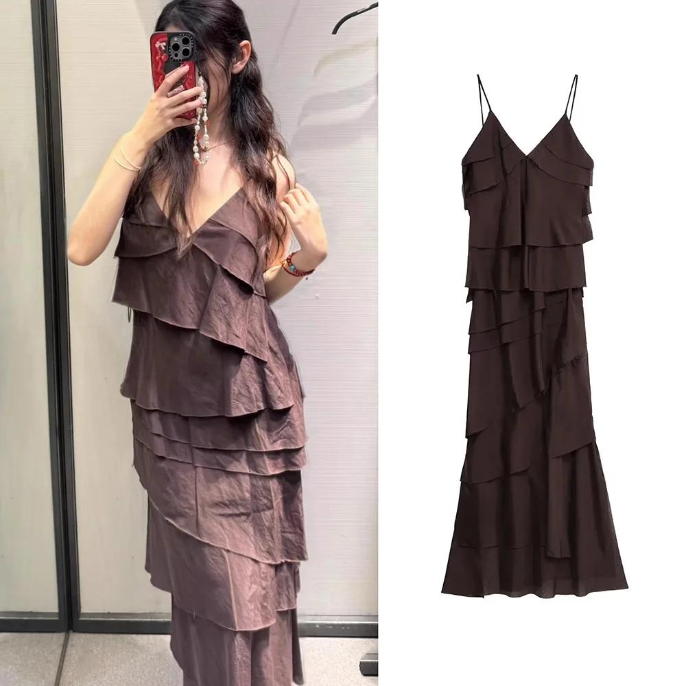 Nouveau 2025 femmes volants en mousseline de soie Maxi robe dos nu fendu Sexy Porm robe rouge longue