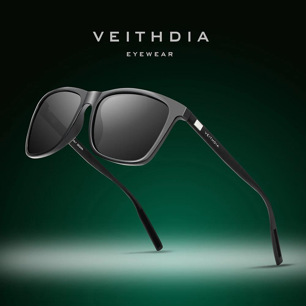 VEITHDIA marque lunettes de soleil unisexe rétro aluminium + TR90 lunettes de soleil polarisées lent