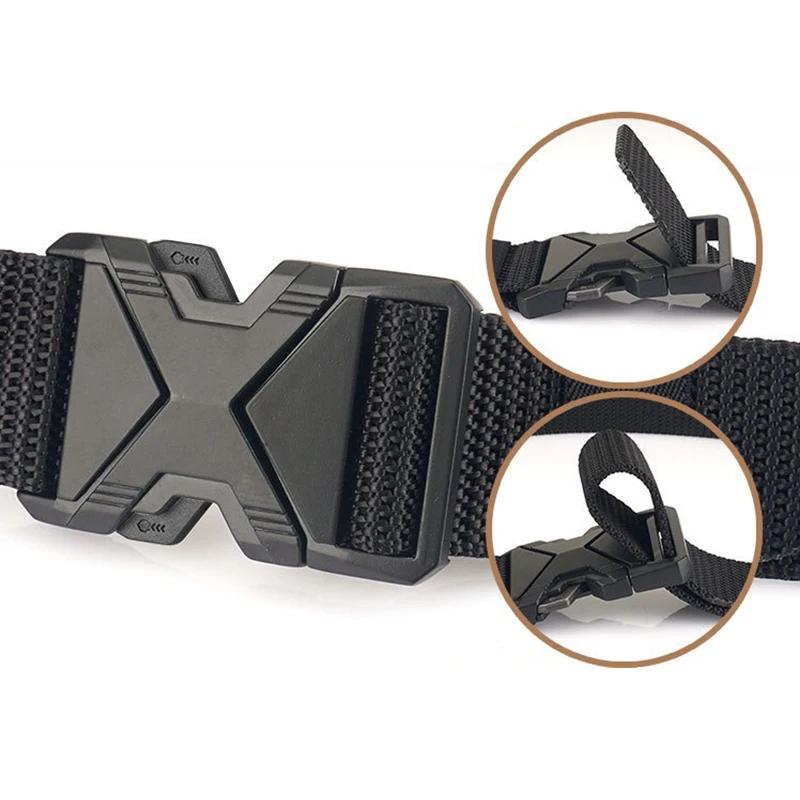 Ceinture à boucle en Nylon tressé pour hommes, légère et respirante, 125cm, pour les déplacements qu