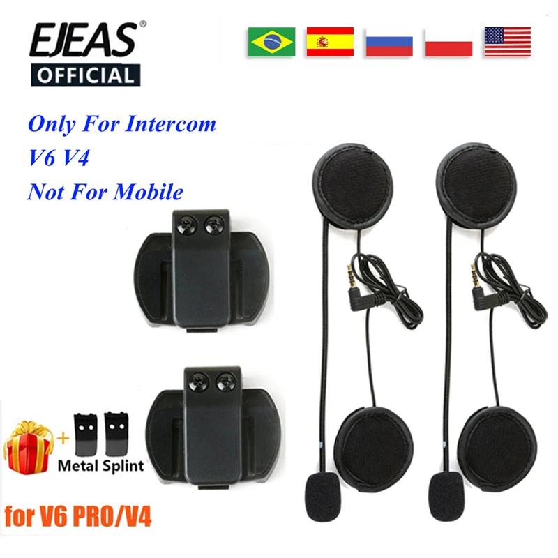 EJEAS V6 PRO Casque Interphone Clip 3.5mm Microphone Haut Parleur Casque pour Vnetphone V4 Moto Blue