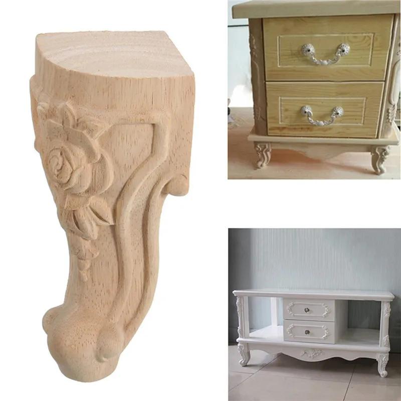 Pieds de meubles sculptés en bois massif de Style européen, 4 pièces, pieds de siège de meuble TV, a