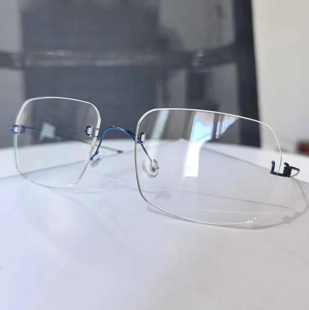 Danemark marque sans monture lunettes cadre ultraléger sans vis hommes affaires lunettes carrées fem
