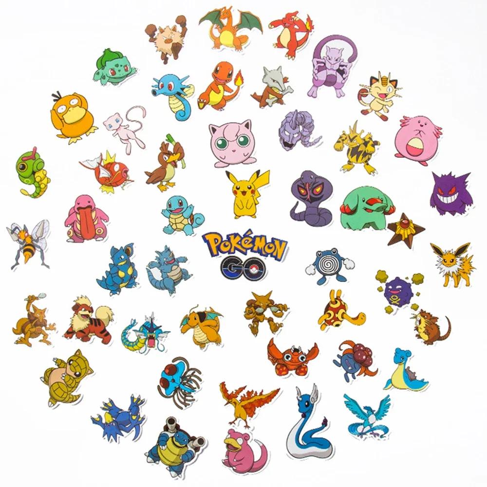 50 pièces Anime Pokemon mignon autocollants Graffiti décoration bricolage planche à roulettes téléph