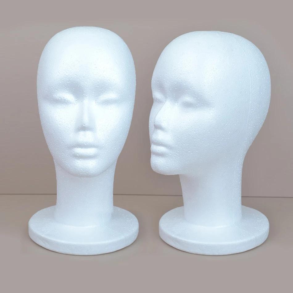 Tête de Mannequin femme, chapeau en mousse de polystyrène, présentoir de lunettes, présentoir de per