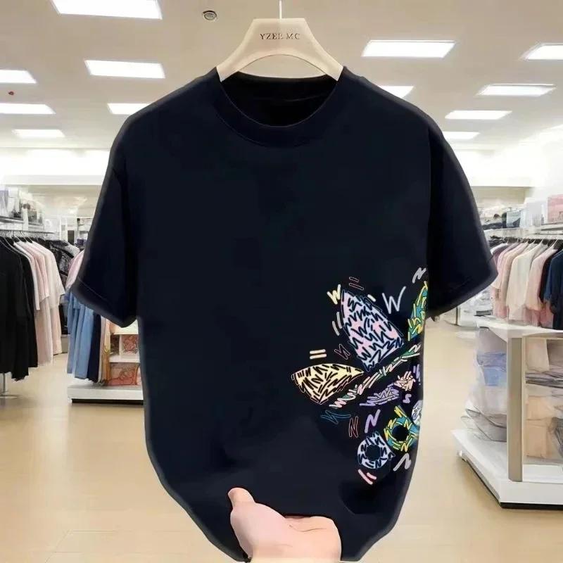 T-shirt en coton ample à col rond pour homme et femme, modèle tendance et respirant, best-seller été