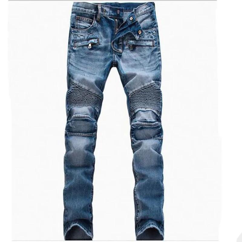 Jeans droits de motard de moto pour hommes, pantalons en denim décontractés, surintendant, streetwea