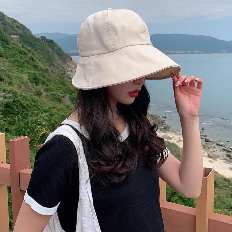 Chapeau de pêcheur pare-soleil en forme de dôme pour femmes, version coréenne, chapeau d'été en Velc
