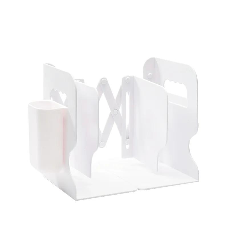 Support de livre rétractable avec porte-stylo, étagère créative pour étudiants, rangement de bureau 