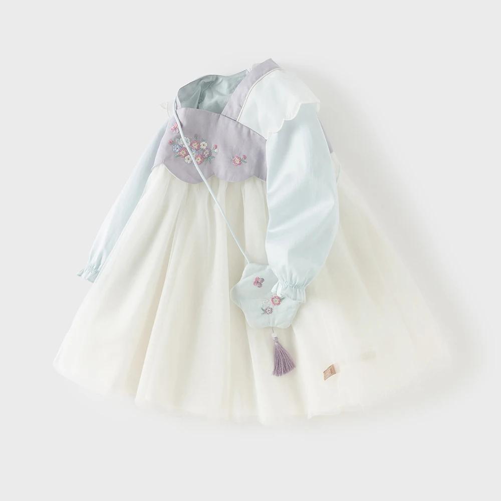Dave Bella robe en maille pour filles printemps automne bébé charme robes d'extérieur Style chinois 