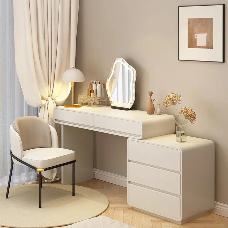 Coiffeuse moderne sans miroir pour femmes, rangement d'étude, bureau Mobile, organisateur de salon, 