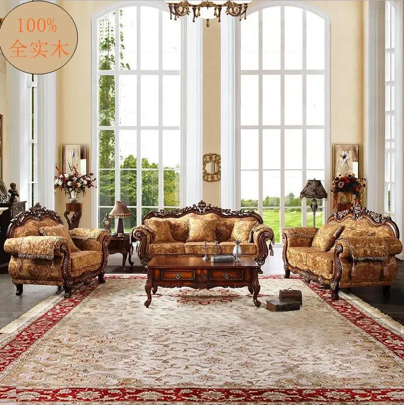 Canapé d'angle en velours de style classique européen, ensemble de meubles de salon de luxe avec ran
