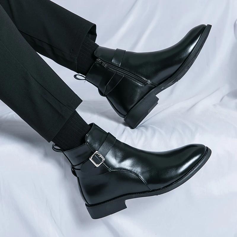 Bottines d'équitation britanniques imperméables pour hommes, chaussures montantes décontractées et p