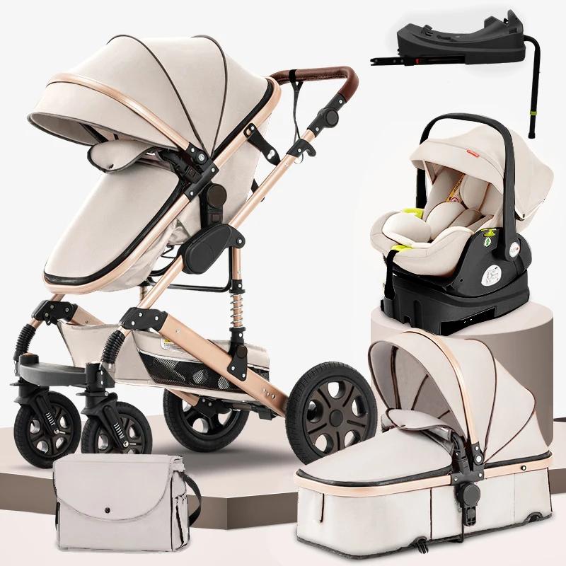 Poussette Standard Réversible 3 en 1 pour Bébé, Système de Voyage pour Nouveau-né, avec Base Isofix