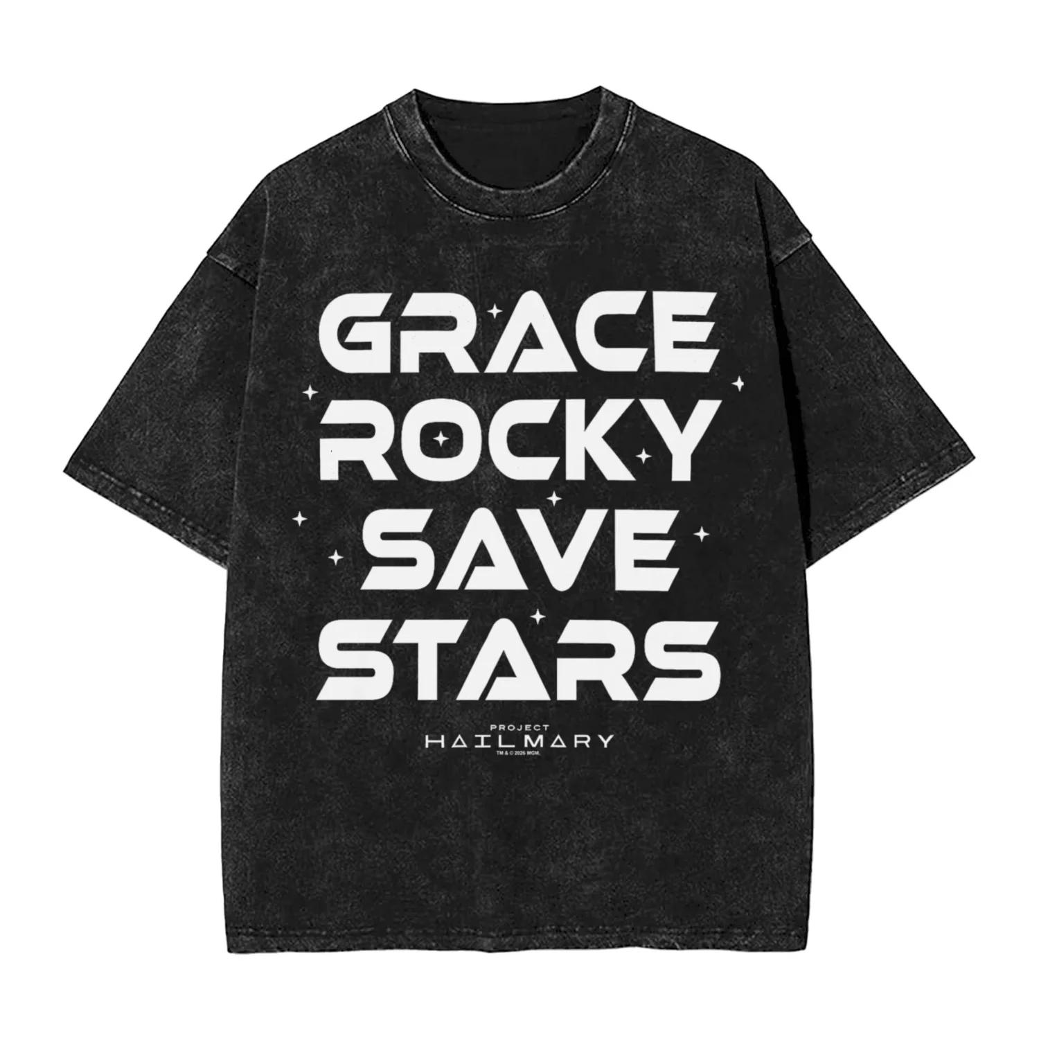 Men Project Hail Mary Rocky The Alien Distressed Portrait    T-shirts, vêtements de plage, Y2K, t-s