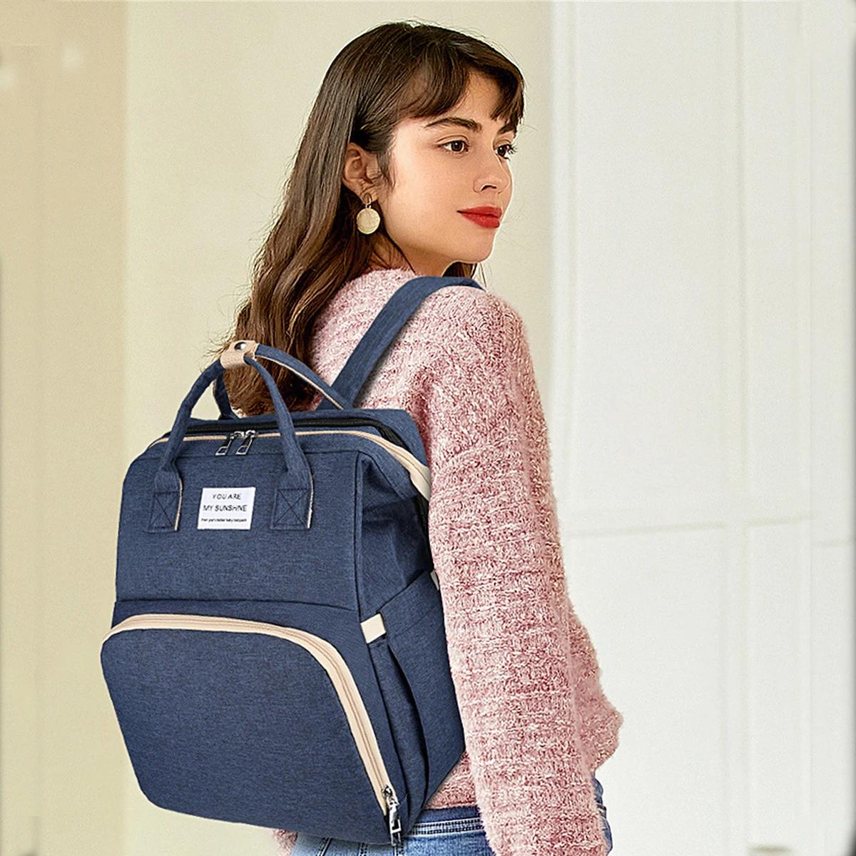 Sac de maman pliant léger portable lit de berceau pliant sac à dos de bébé de grande capacité sac de