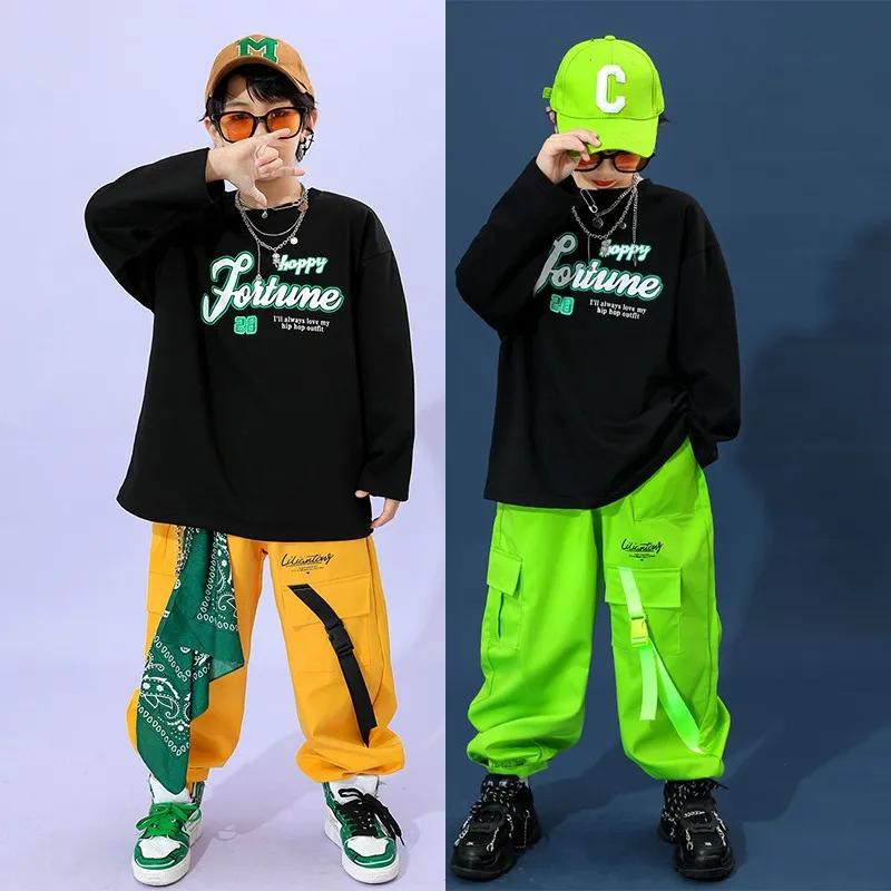 Costumes de danse de rue colorés pour enfants, ensembles hip-hop pour garçons, costumes de défilé po