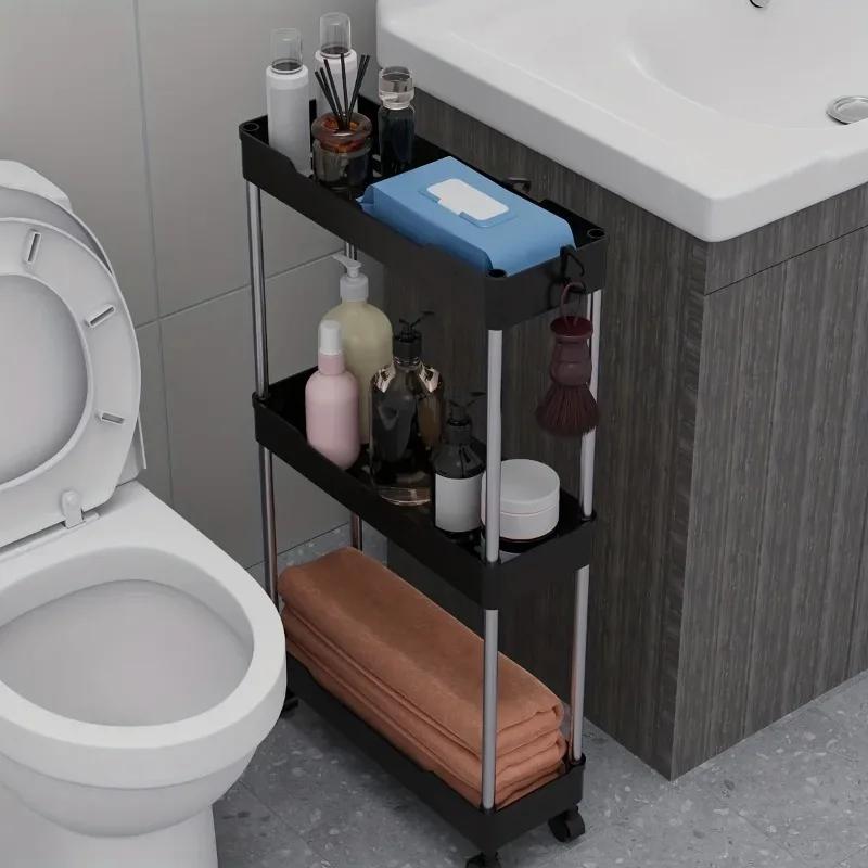 Chariot utilitaire roulant à 3/4 niveaux, 1 pièce, étagère de rangement, espace mobile, cuisine sall