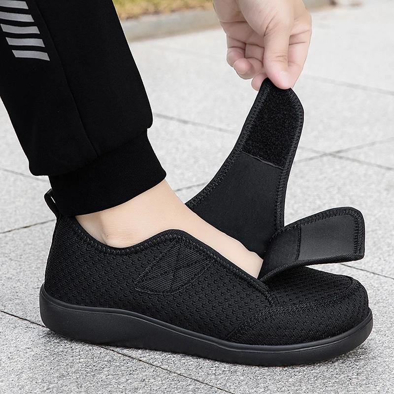 Chaussures pour diabétiques réglables unisexes, orthopédiques médicales pour pieds larges et gras, p