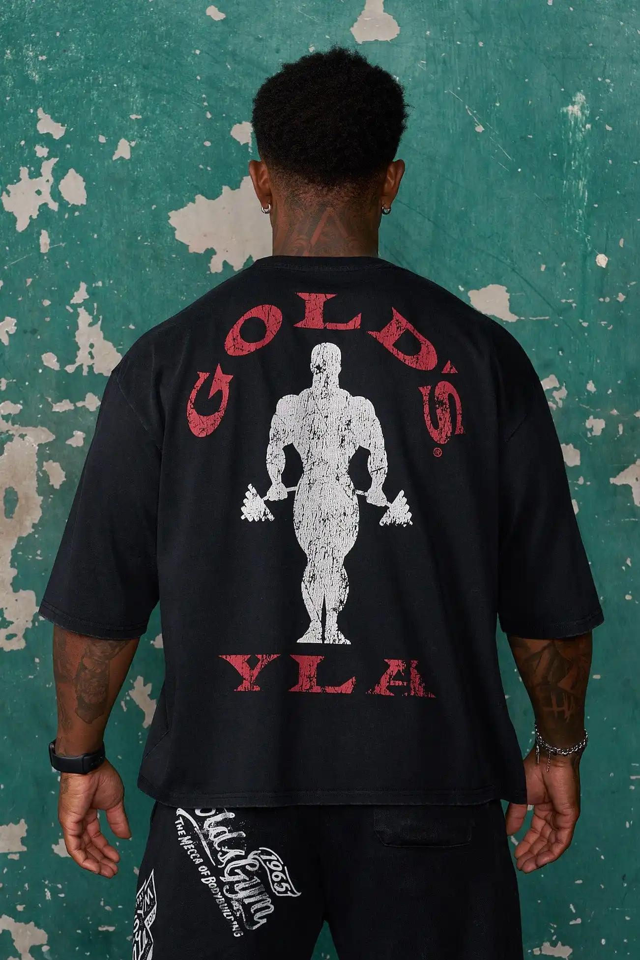 T-shirt imprimé grande taille pour homme Golds Gym New Age 2026 - Convient pour les entraînements qu