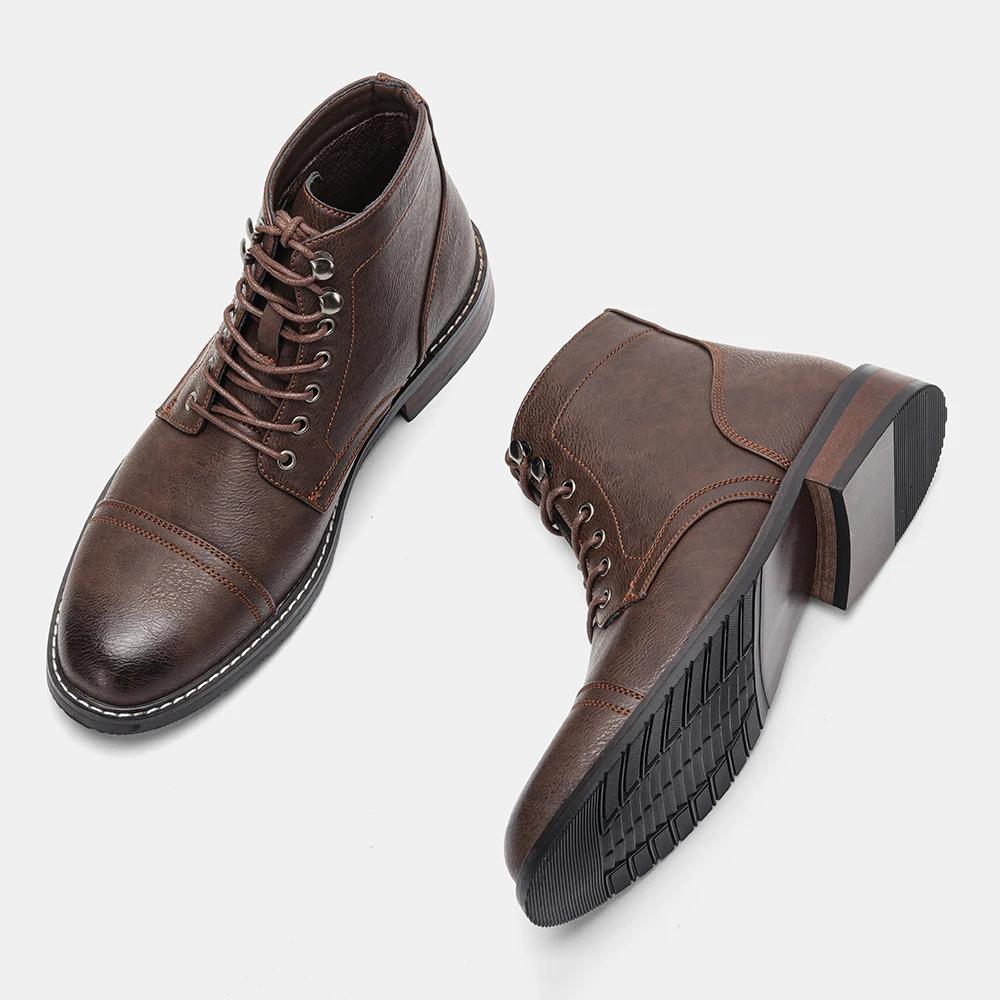 Bottines en cuir confortables de marque tendance 2026, bottines décontractées à la cheville