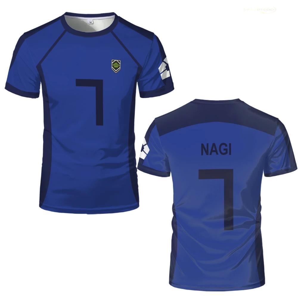 T-shirt homme ISAGI 3D imprimé, sport, séchage rapide, respirant, anime cosplay, Harajuku, équipe de