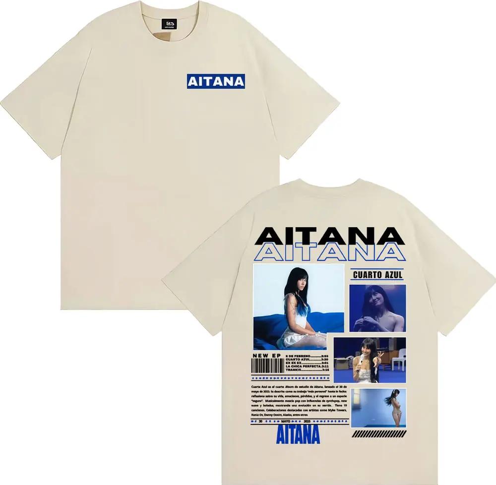 Chanteur Aitana Cuarto Azul Album 2025 Tour T-shirt Hommes Femmes Mode Esthétique Manches Courtes T-