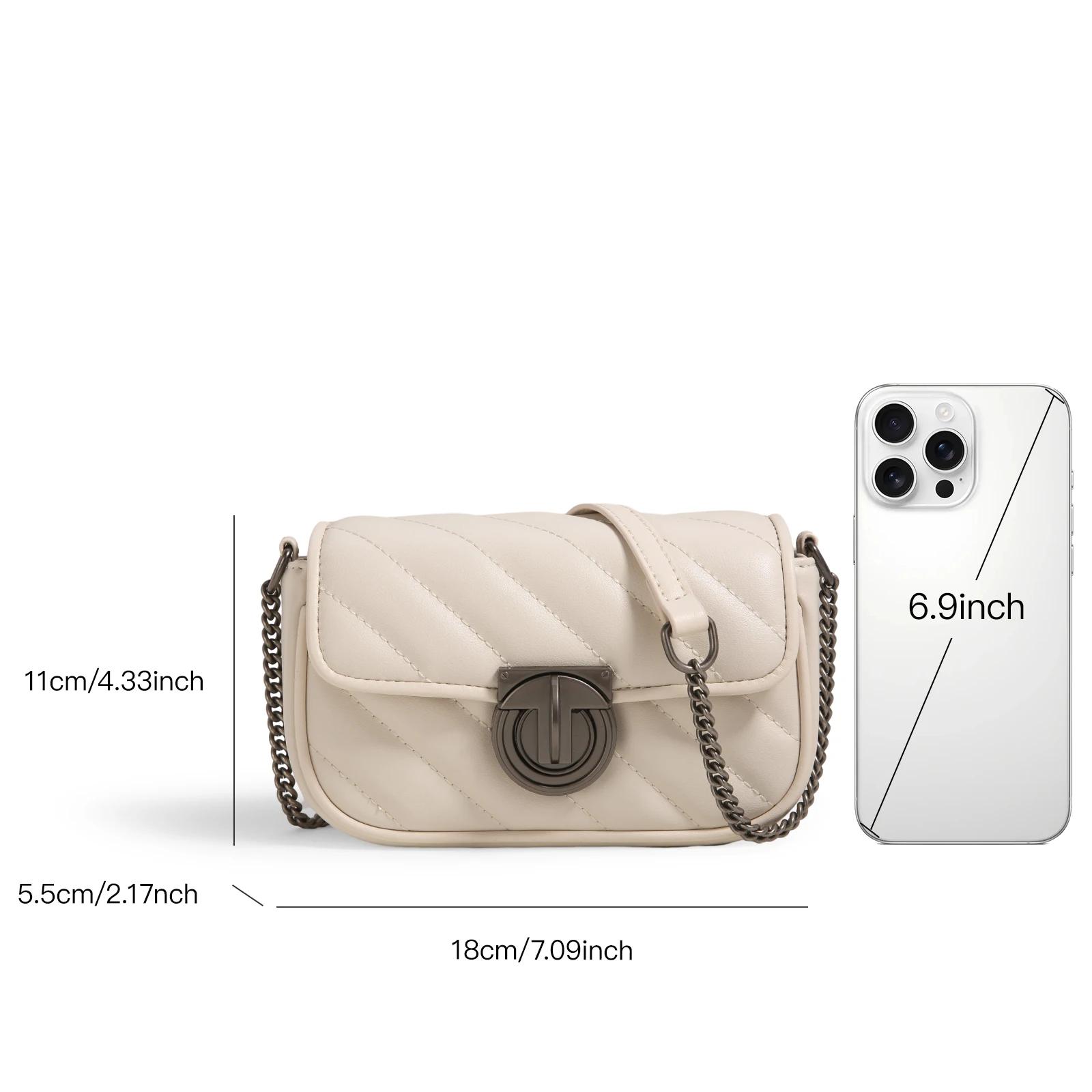 Sac à bandoulière en cuir matelassé ITAMOOD, sac à bandoulière de luxe et élégant pour femme, petit 