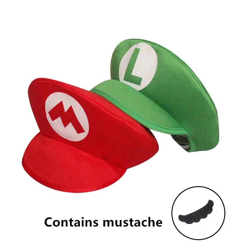 Chapeau de Cosplay de dessin animé Super Marios Bros Luigi, jouets classiques, figurine d'anime d'ha