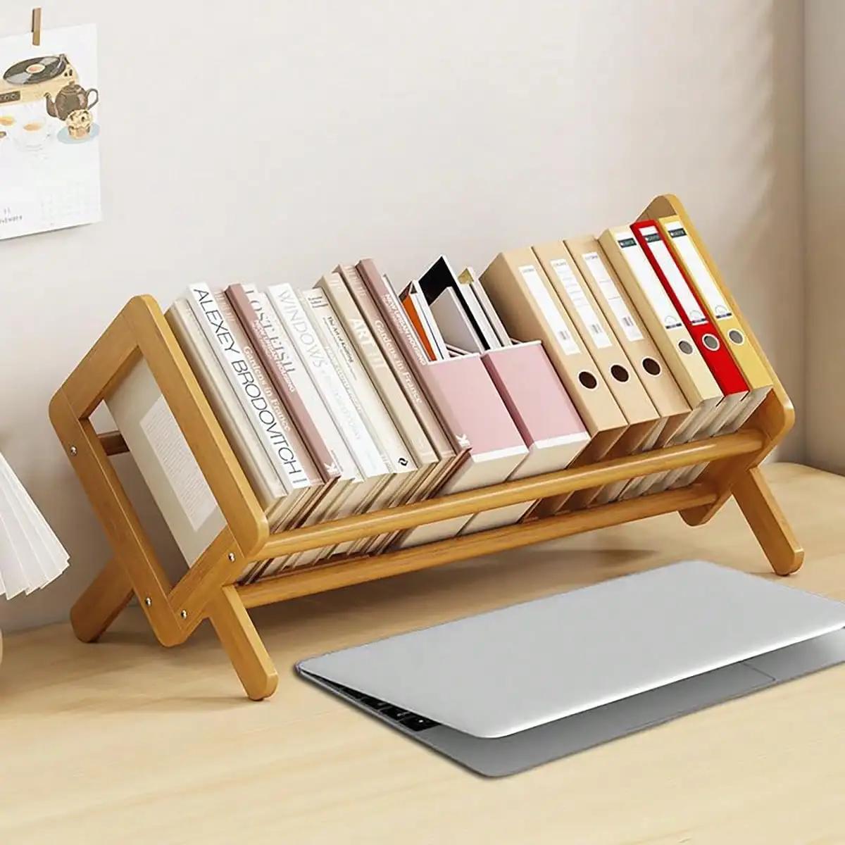 Bibliothèque de bureau maison salon petite décoration bambou étagère décorative bureau multi-étagère