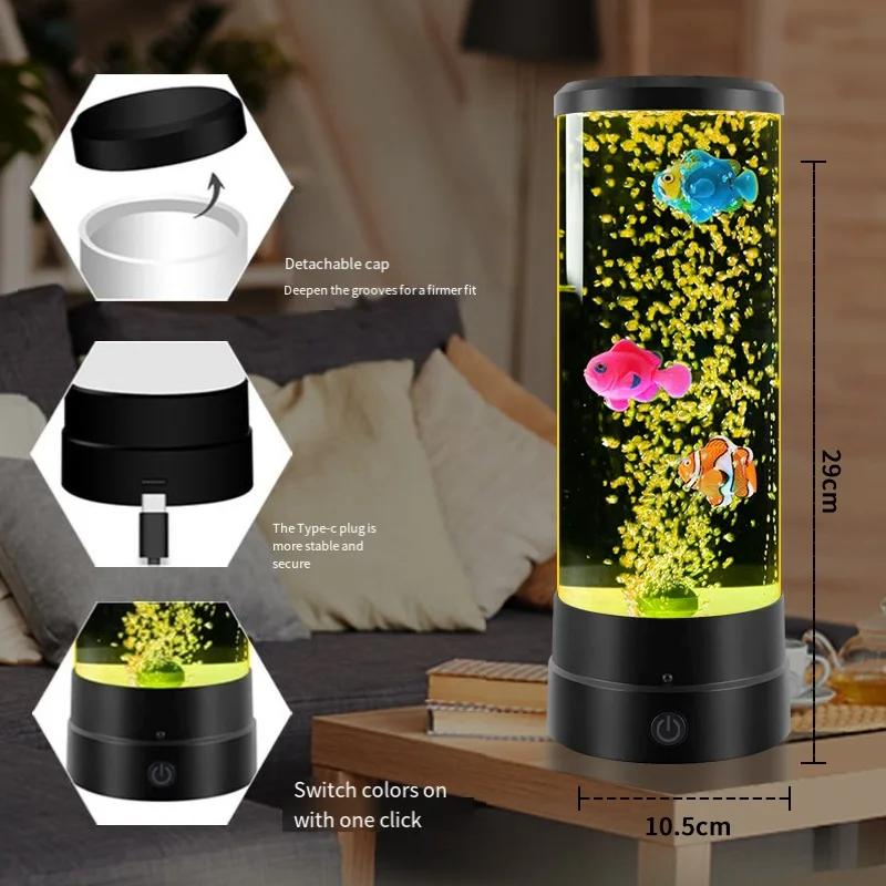 Lampe LED pour poisson, veilleuse d'ambiance, télécommande, lumières décoratives à couleur changeant