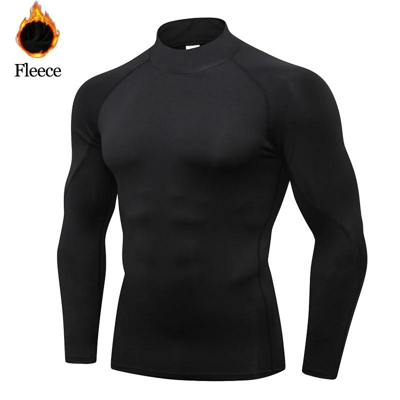 T-shirt à manches longues pour Homme, sous-vêtement thermique à col roulé, en molleton doux et fin d